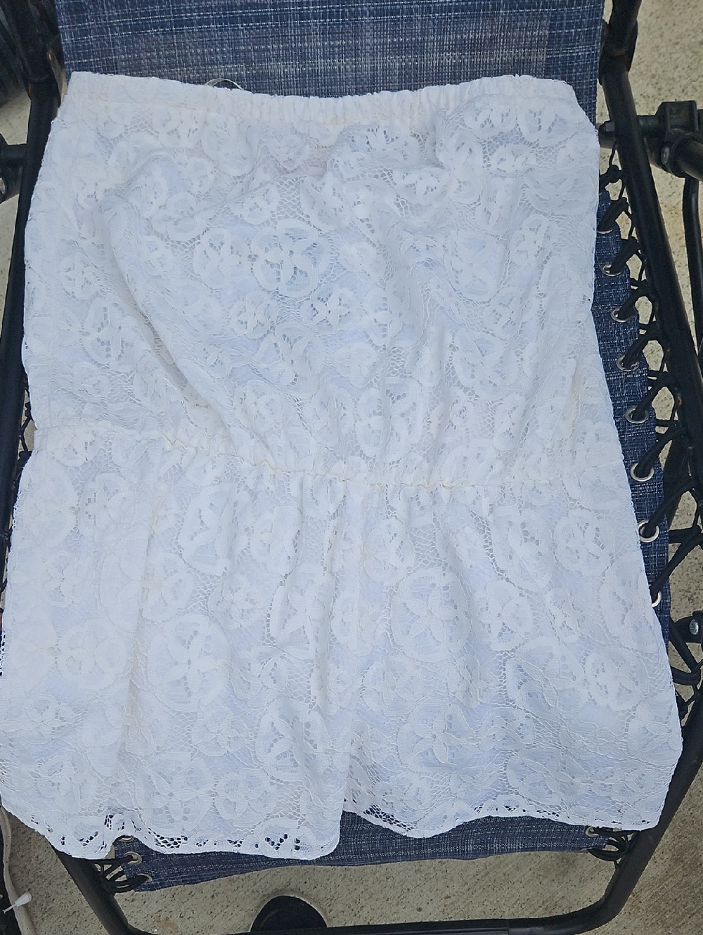 Lilly Pulitzer White Lace Strapless Romper with Pink Label. LILAH ROMPER